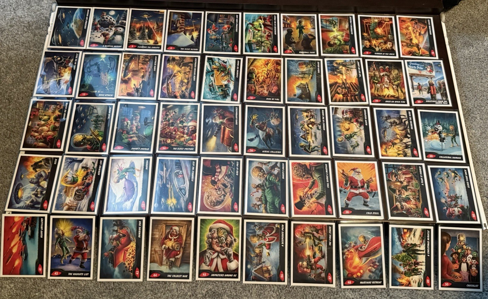 2026 Topps Mars Attacks Xmas Christmas Day Invasion Story Full Set Lot Of 50