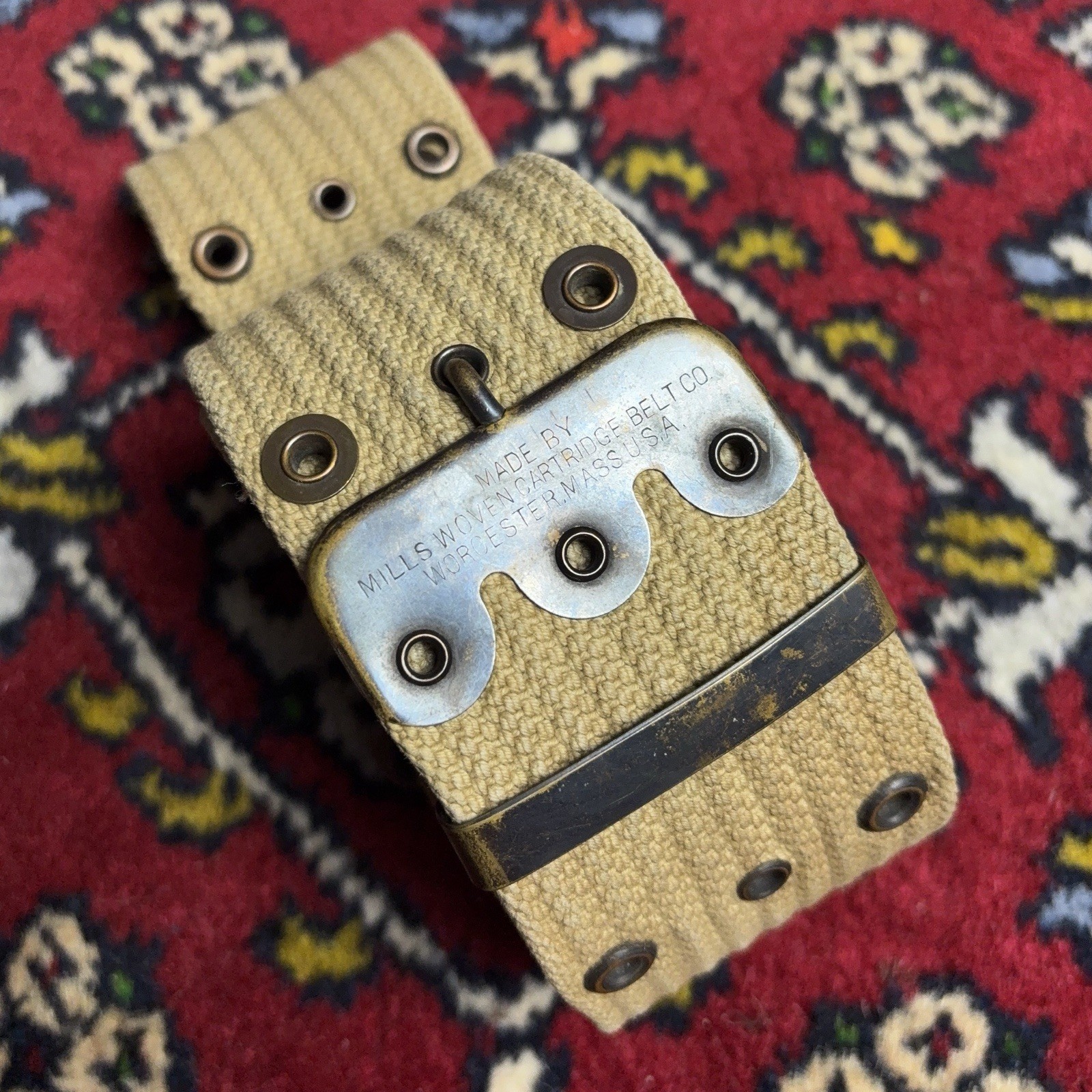 Original WW1 US Army M-1912 Canvas Pistol Belt Mills WCB Co