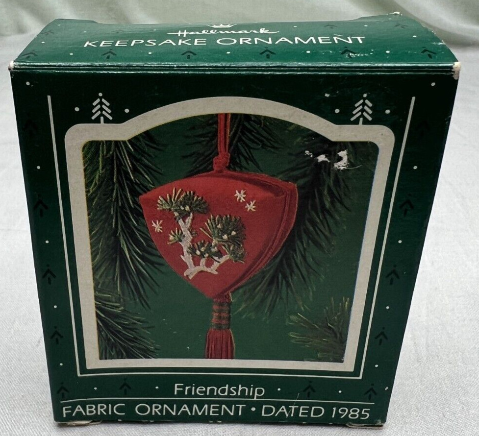 Vintage 1985 Hallmark Friendship Fabric Ornament Box Ornament FAST Shipping