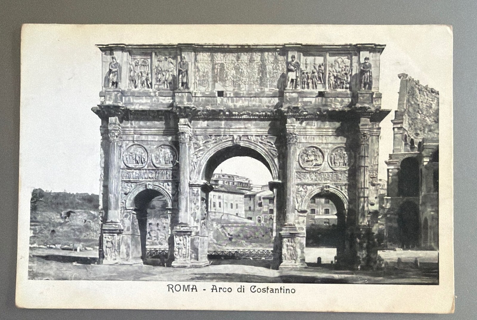 Postcard 1907 Rome Italy Pre-Linen Arch of Constantine Real Photo RPPC Rare