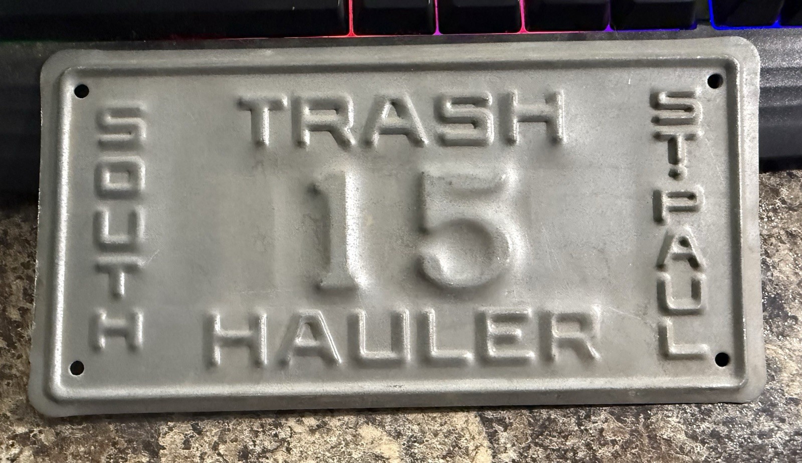 1950s-60s Era-rare Minnesota Trash Hauler-license plate-South Saint Paul # 15 1950s-60s Era-rare Minnesota Trash Hauler-license plate-South Saint Paul # 15