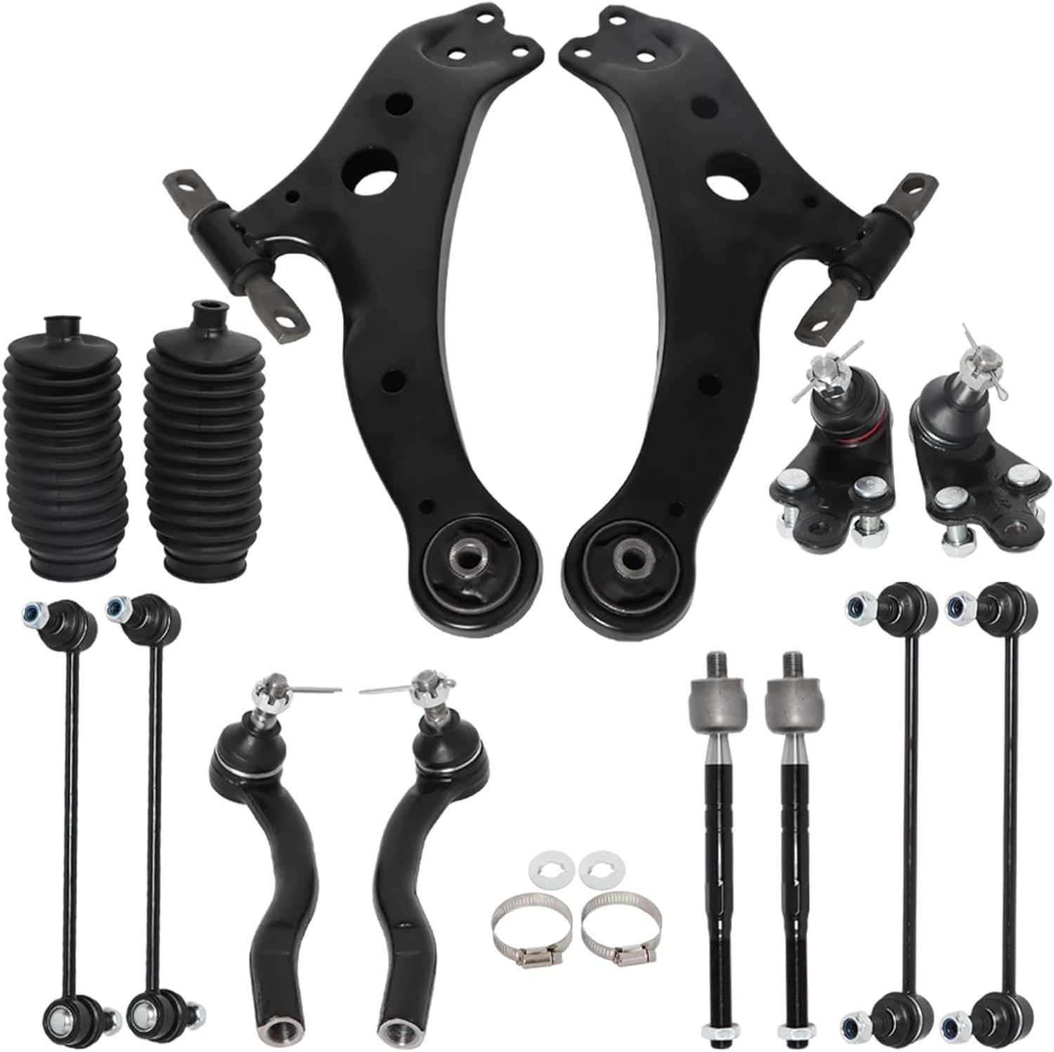 labwork 14PCS Front Lower Control Arm Suspension Replacement for Toyota Black labwork 14PCS Front Lower Control Arm Suspension Replacement for Toyota Black