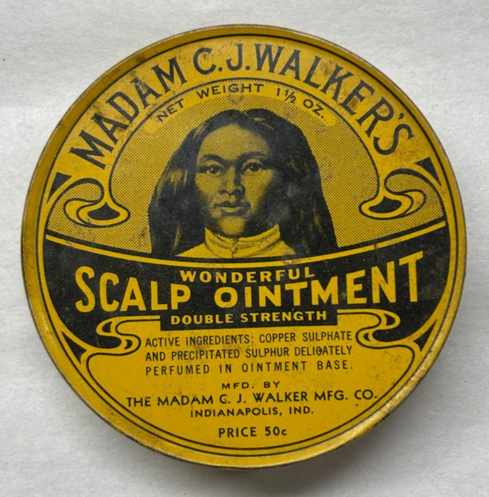 Antique Madam C.J. Walker s Wonderful Scalp Ointment Double Strength Tin