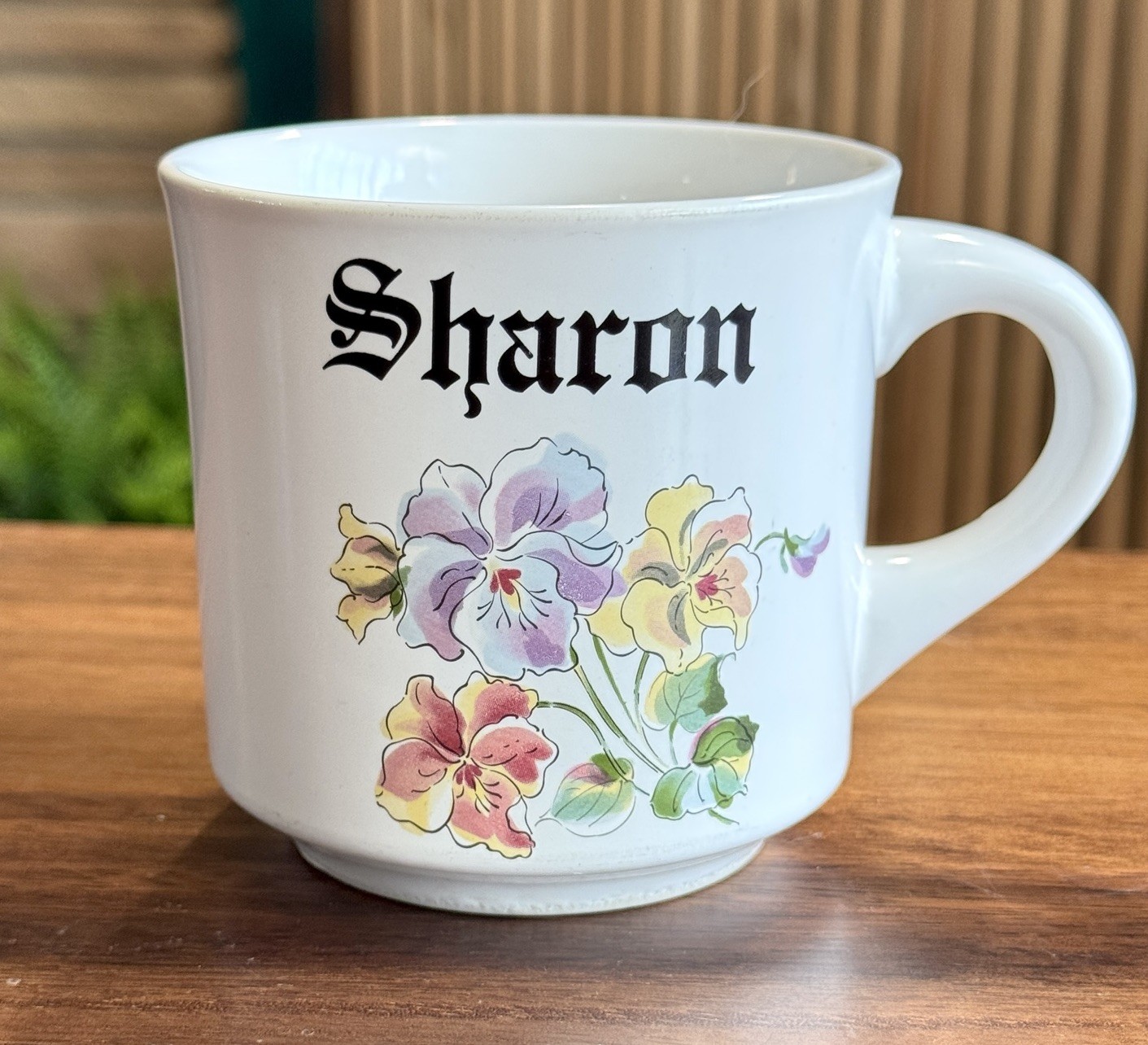 VINTAGE Papel SHARON Name Coffee Mug Cup Tea Floral