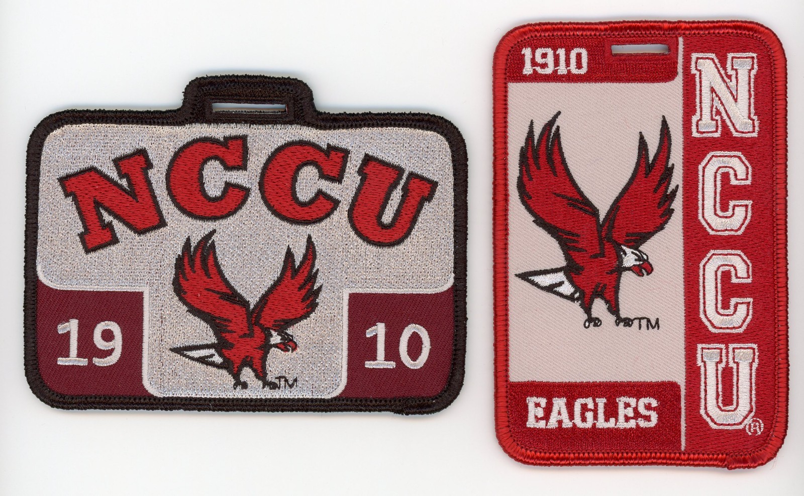 NORTH CAROLINA CENTRAL UNIVERSITY Luggage ID (2 tags) Both Embroidered NCCU-HBCU