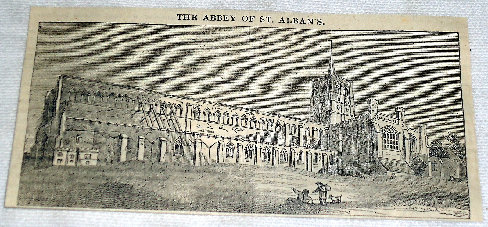 1832 small magazine engraving ~ THE ABBEY OF ST. ALBANS ~ England