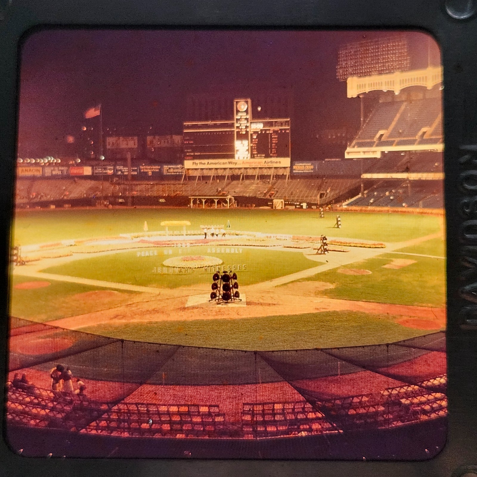 VTG 120 Medium Format Slide Yankee Stadium in New York 1974 Scoreboard