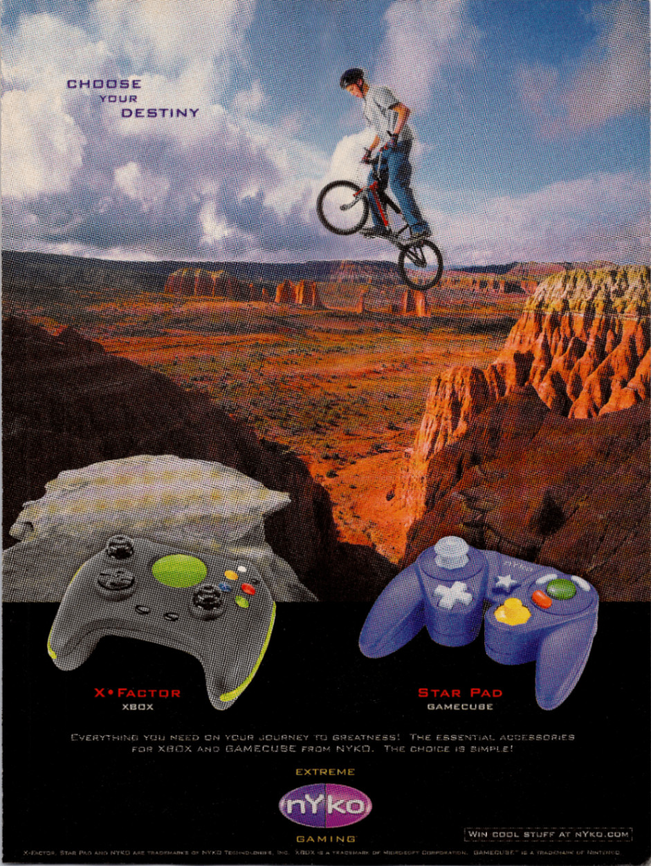 Nyko Xbox GameCube Controllers Vintage Magazine Ad 2000s Gaming BMX