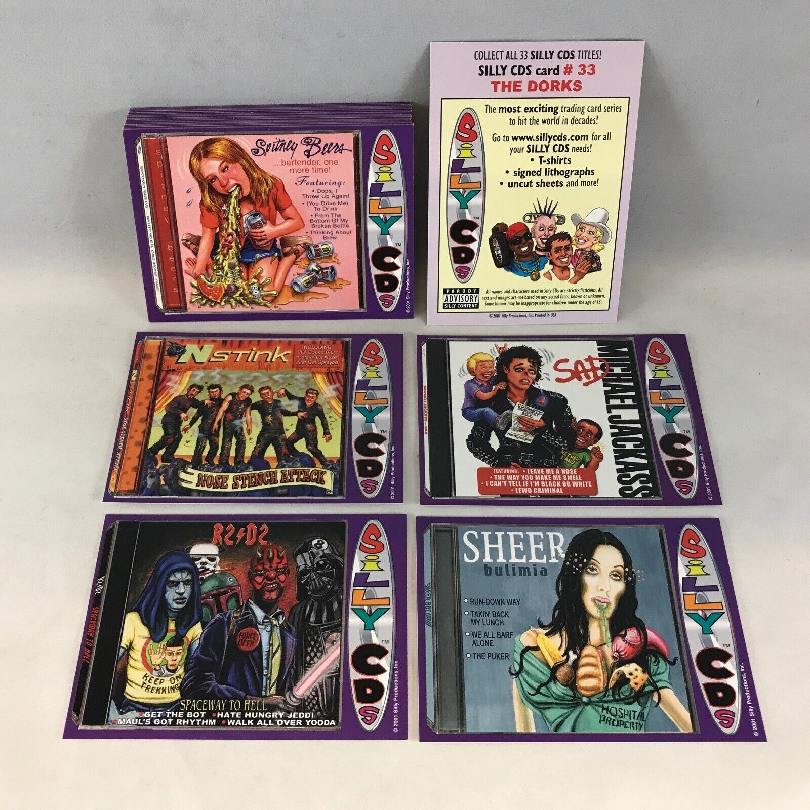 SILLY CDs 2001 MUSIC SPOOFS Complete Trading Card Set of 33 *like Wacky Packages