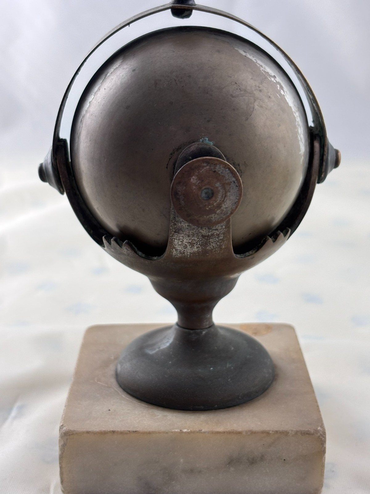 Art Deco Antique c1900 Spinning Globe Rolling Ball Hotel Counter Bell Marble