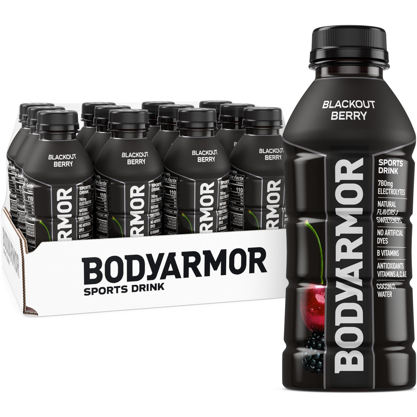 BODYARMOR Sports Drink Blackout Berry Electrolyte Drink Hydration 12 Pack