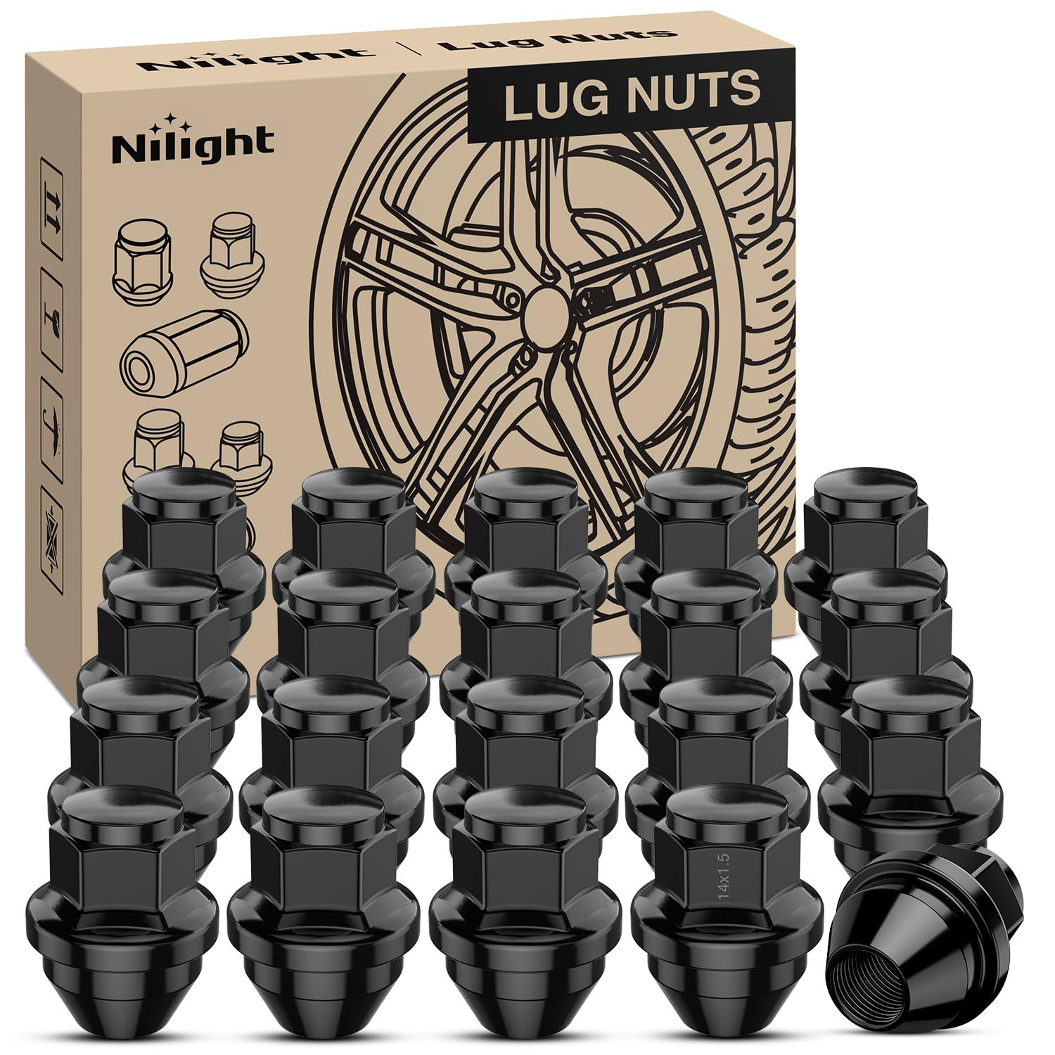 20PCS M14X1.5 Lug Nuts Compatible with 2015-2023 Ford Mustang/Edge 20PCS M14X1.5 Lug Nuts Compatible with 2015-2023 Ford Mustang/Edge