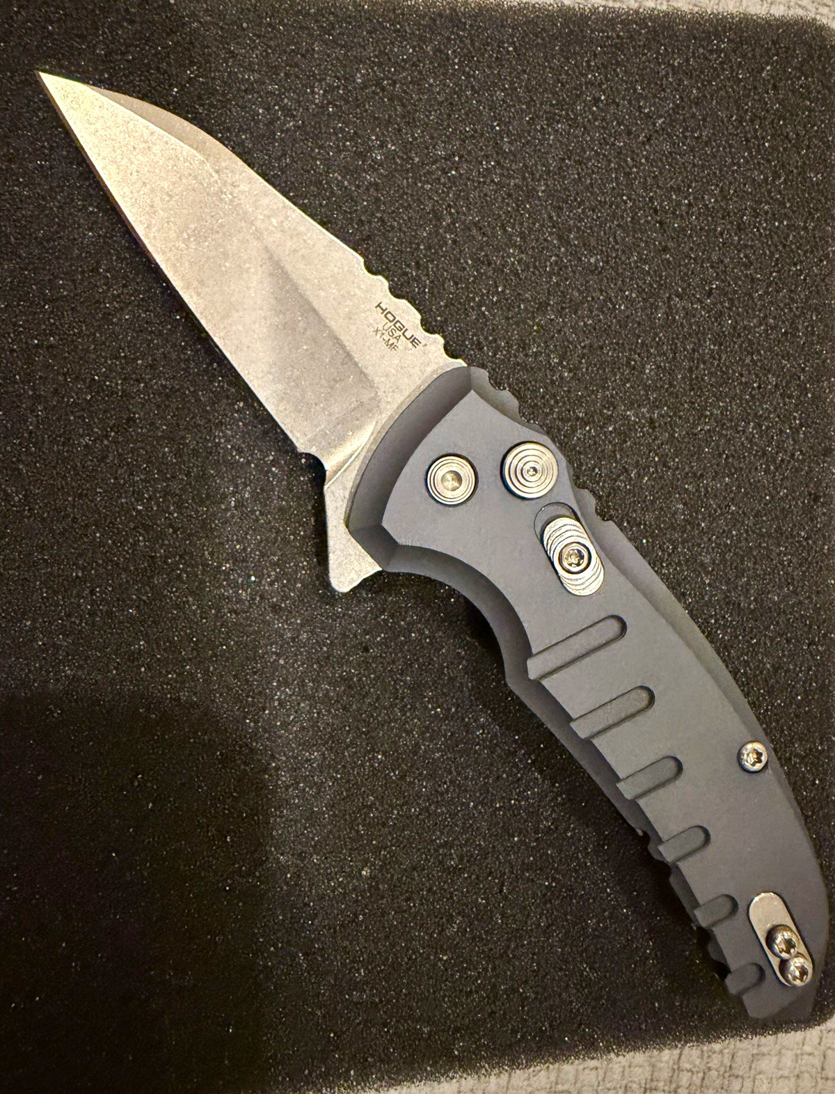 🔥Hogue X1-MF USA Made Manual Button Lock Pocketknife - Gray Aluminum - CPM154🔥 🔥Hogue X1-MF USA Made Manual Button Lock Pocketknife - Gray Aluminum - CPM154🔥