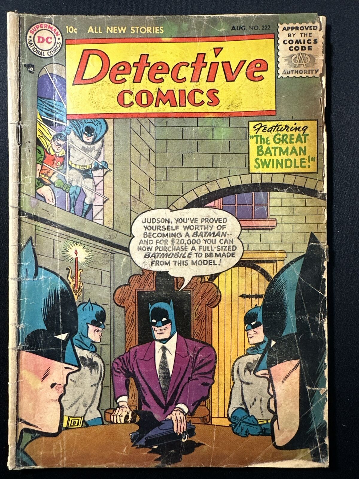 Batman Detective Comics #222 Golden Age Comic 1955 DC Comics 1st Print Fair *A4