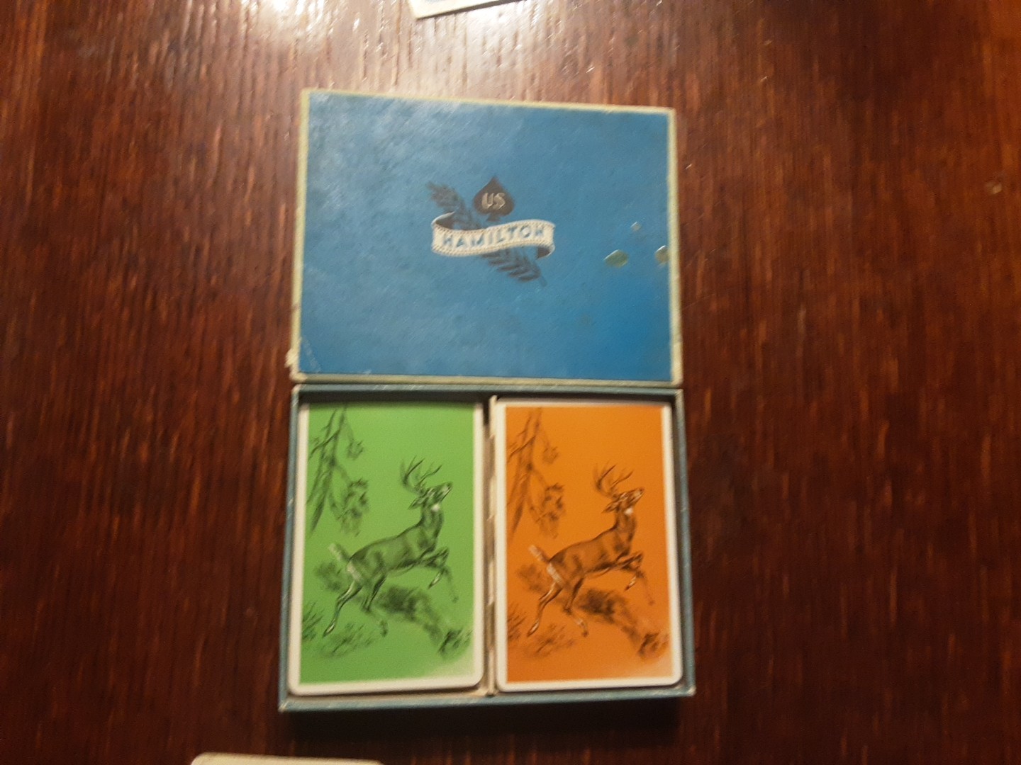 Vintage Double Deck Hamilton Brown And Green Deer Cards Playing Cards