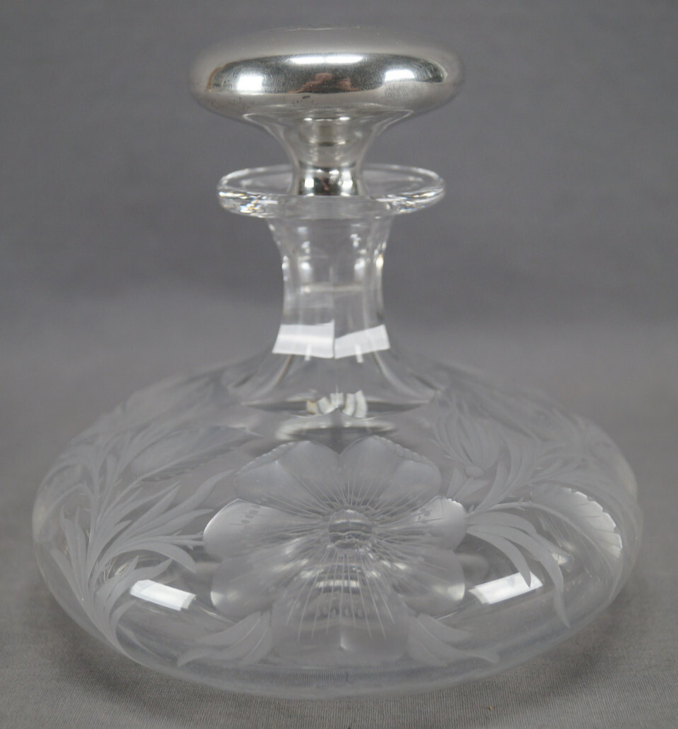 ABP American Brilliant Tuthill Wild Rose Pattern Gorham Sterling Cologne Bottle