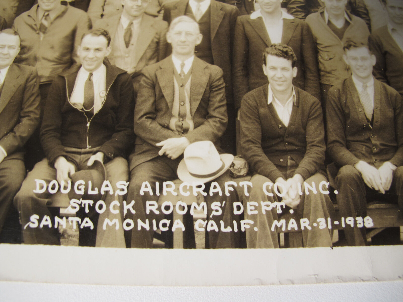 1938 DOUGLAS AIRCRAFT SANTA MONICA STOCK RM STAFF PANORAMA PHOTO DC-3 WWII 8x19