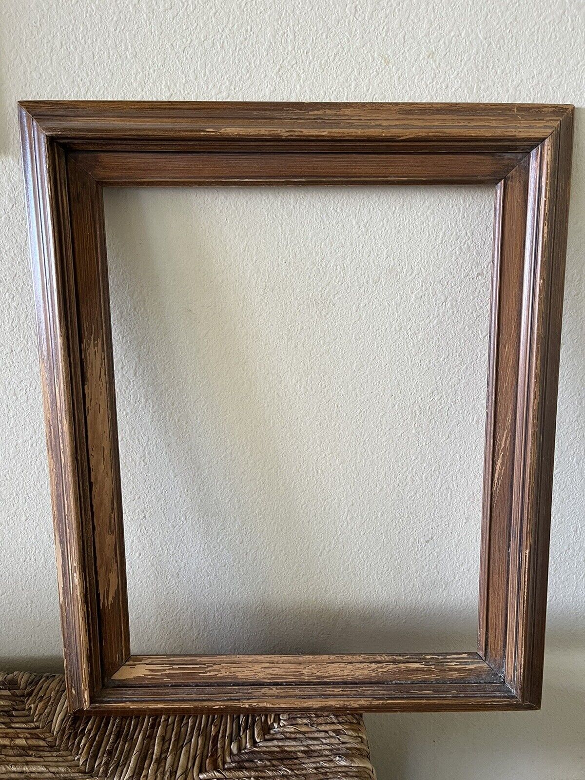 antique distressed wood art frame stained pine 14 X 18 insert