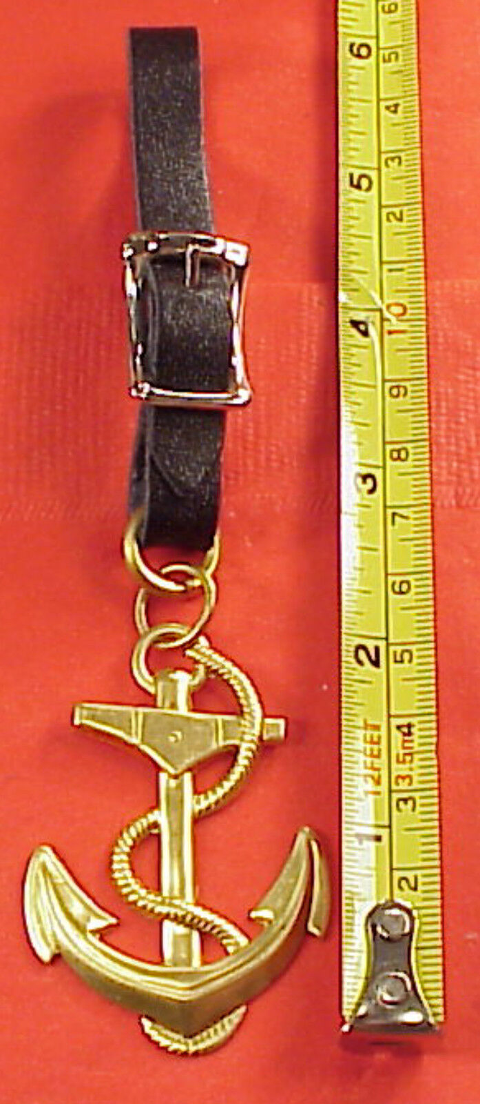 Vintage Brass Ship Anchor Rope 1 1/2 in wd 2 1/4 ht  Pocket Watch Fob KeyChain 