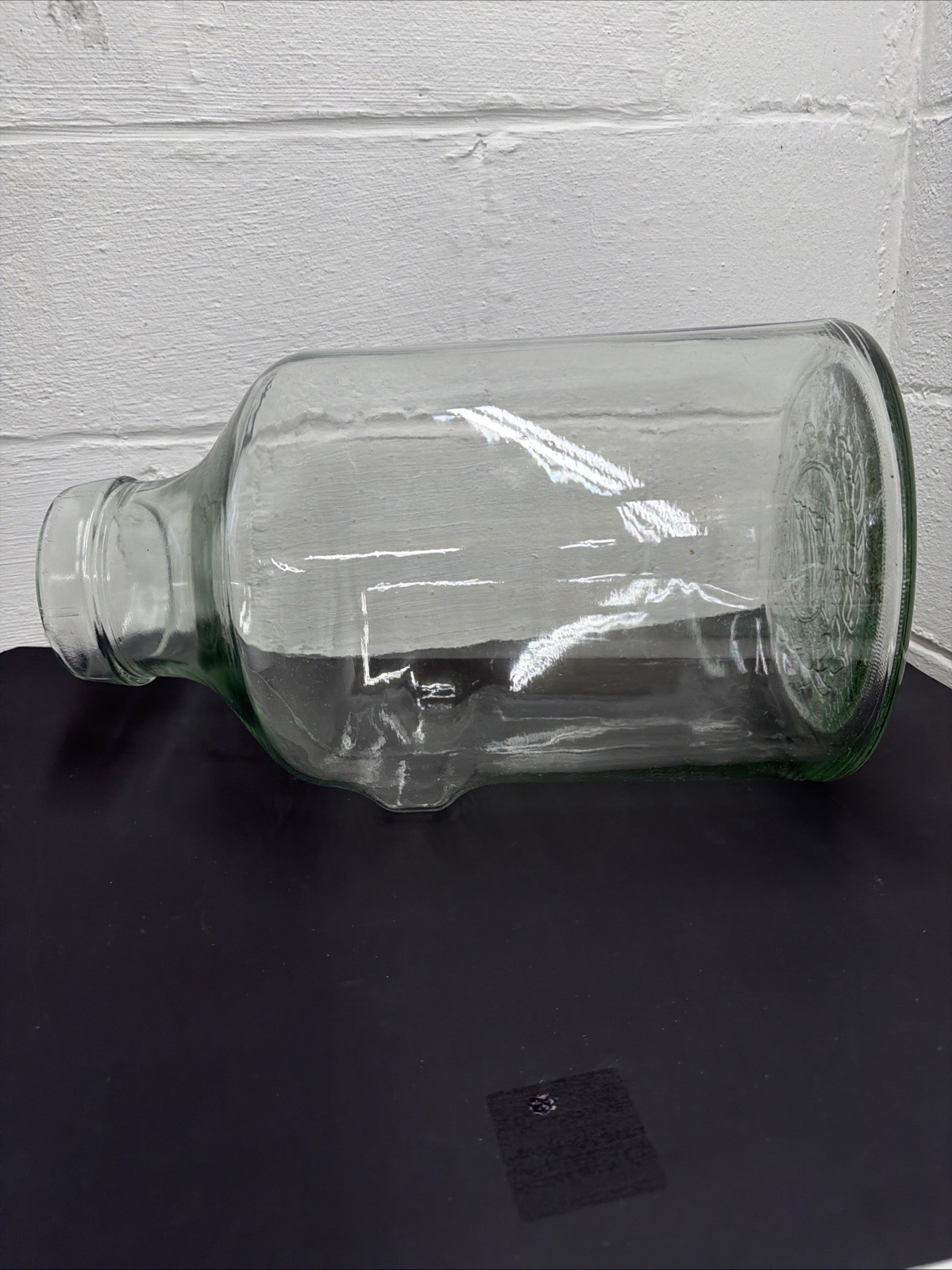 Vintage Libbey Clear Glass 5 Gallon 1776 Embossed Counter Display Jar Terrarium