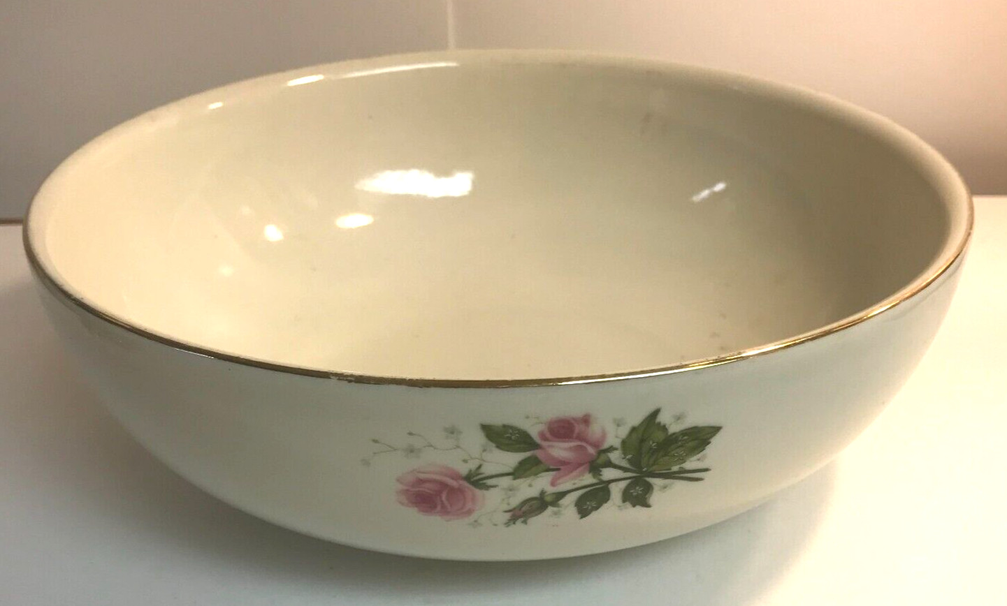 VTG HALL\'S SERVING BOWL SUPERIOR QUALITY KITCHENWARE HEATHER ROSE GRANNY CORE