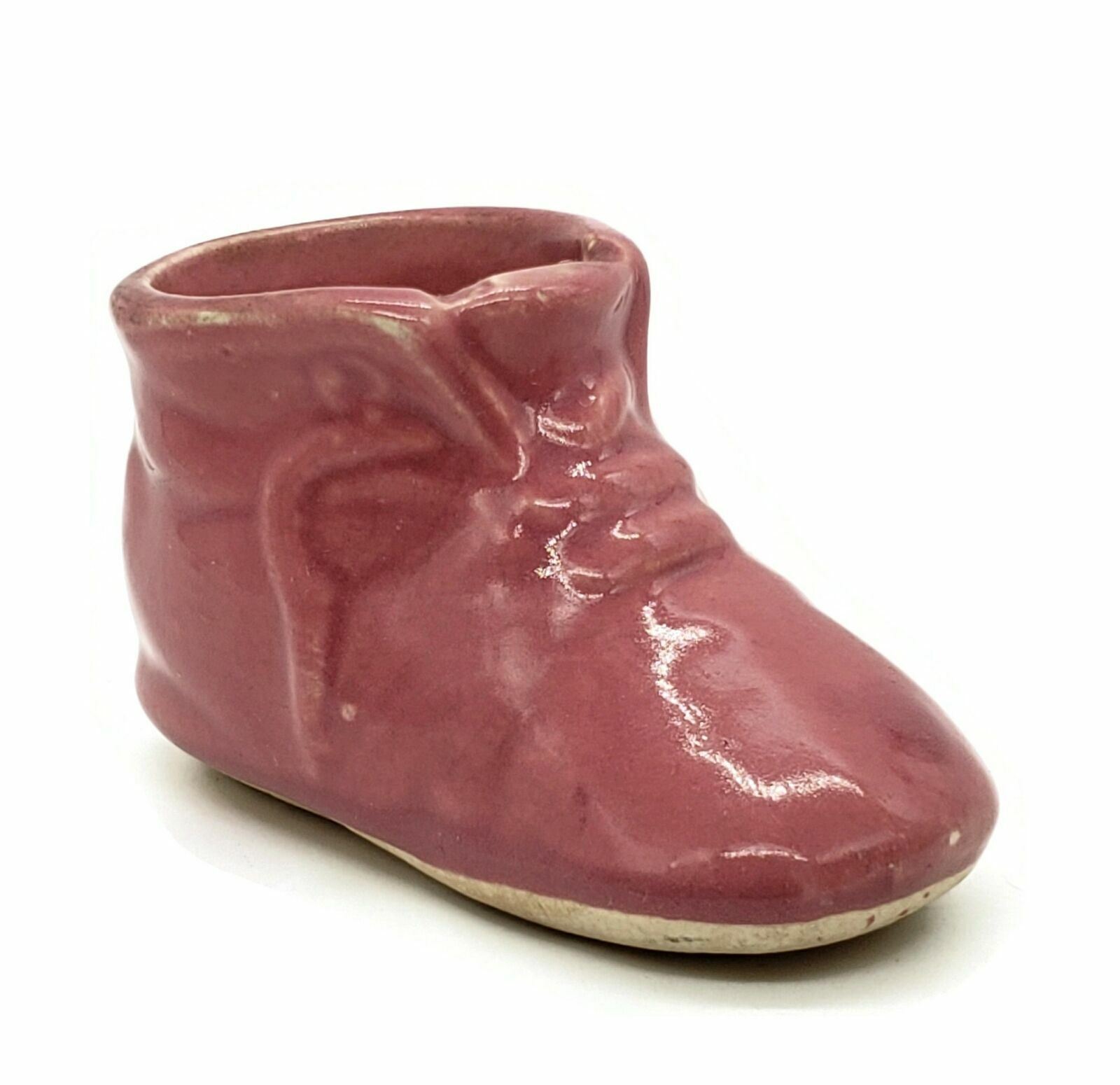 Pink Mini Ceramic Baby Shoe Bootie Boot Pottery Planter