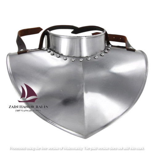 ZAIN Medieval Standing Collar Gorged 18G Steel Renaissance Neck & Chest Armor