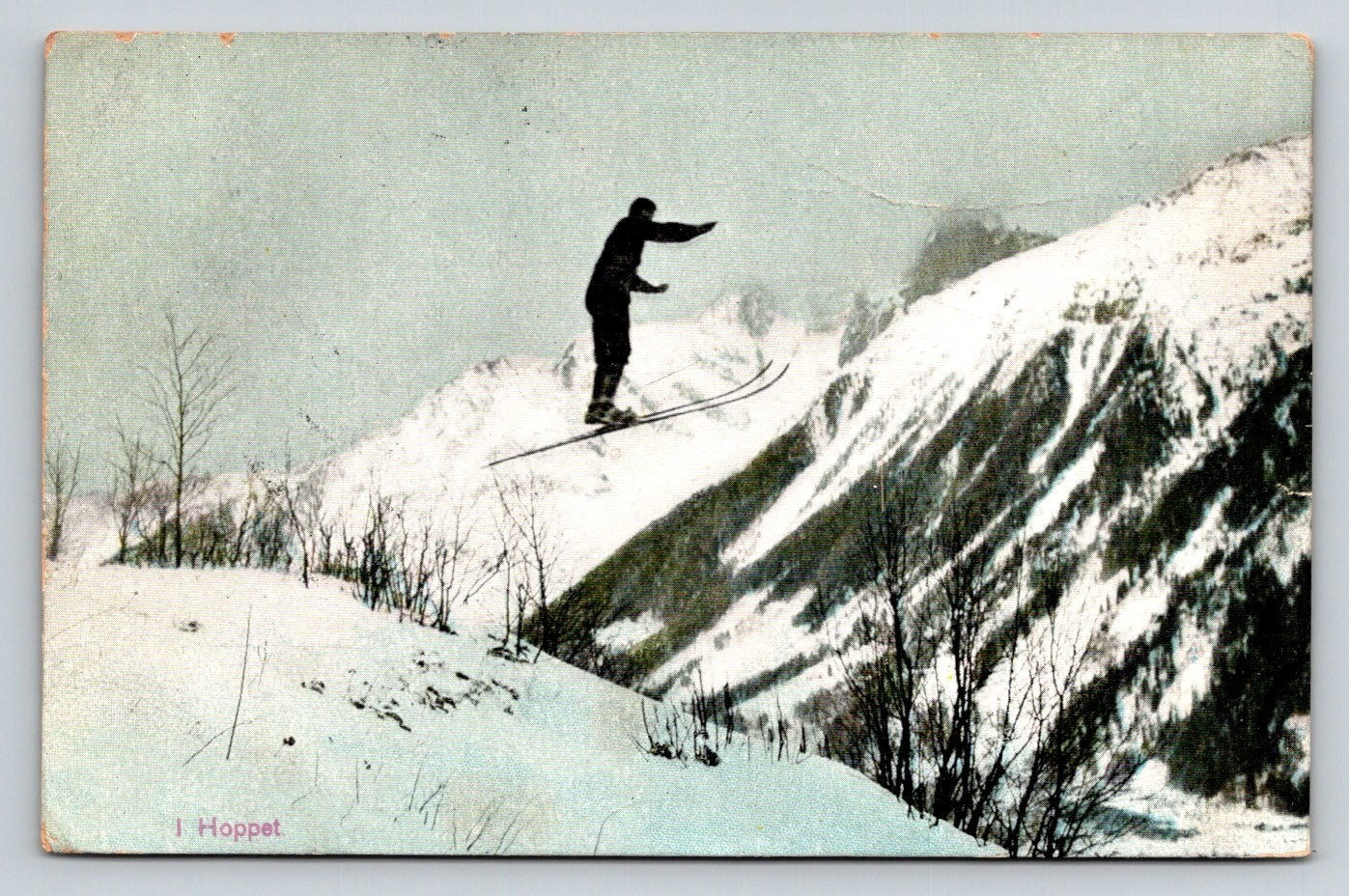 1907 Norway Ski Jumper Hoppet Postcard Brevkort H. Abel Chra. Vintage Sports