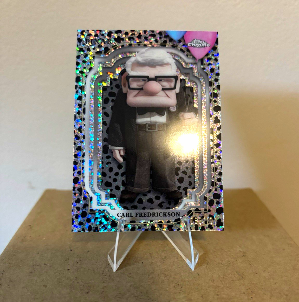 2024 Topps Chrome Disney Carl Fredrickson #134 Black and White Speckle 089/101 2024 Topps Chrome Disney Carl Fredrickson #134 Black and White Speckle 089/101