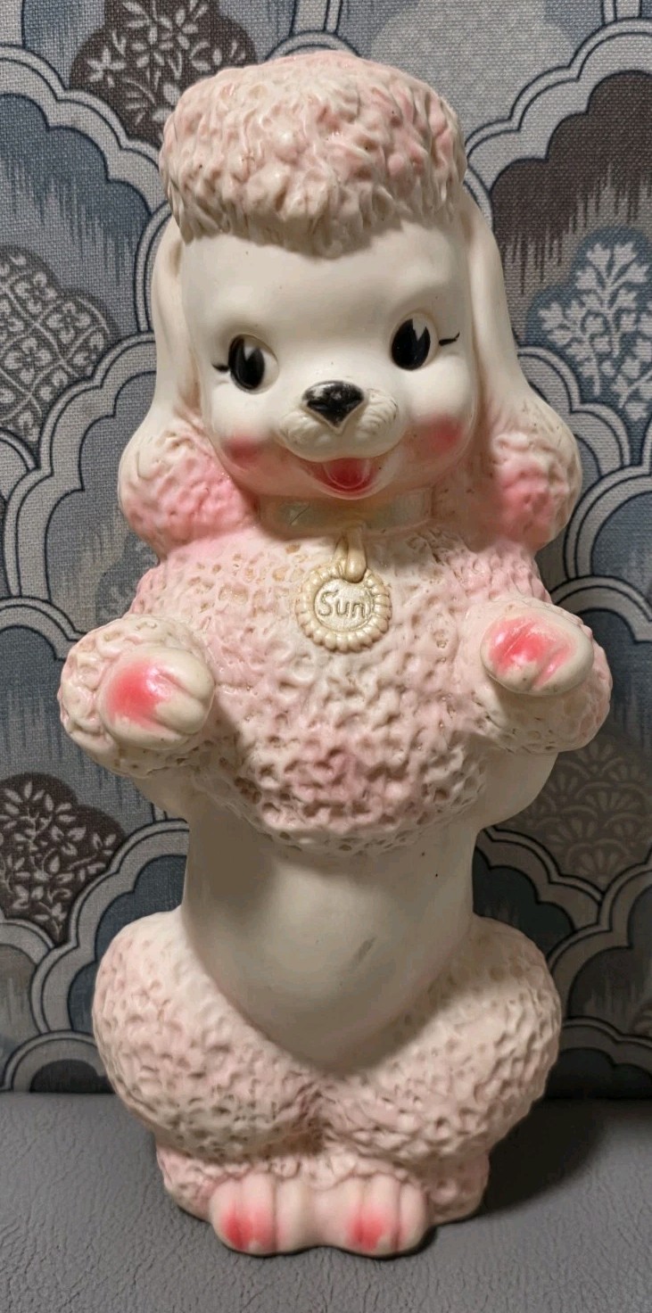 Vintage Sun Rubber Pink Poodle Squeak Toy 8