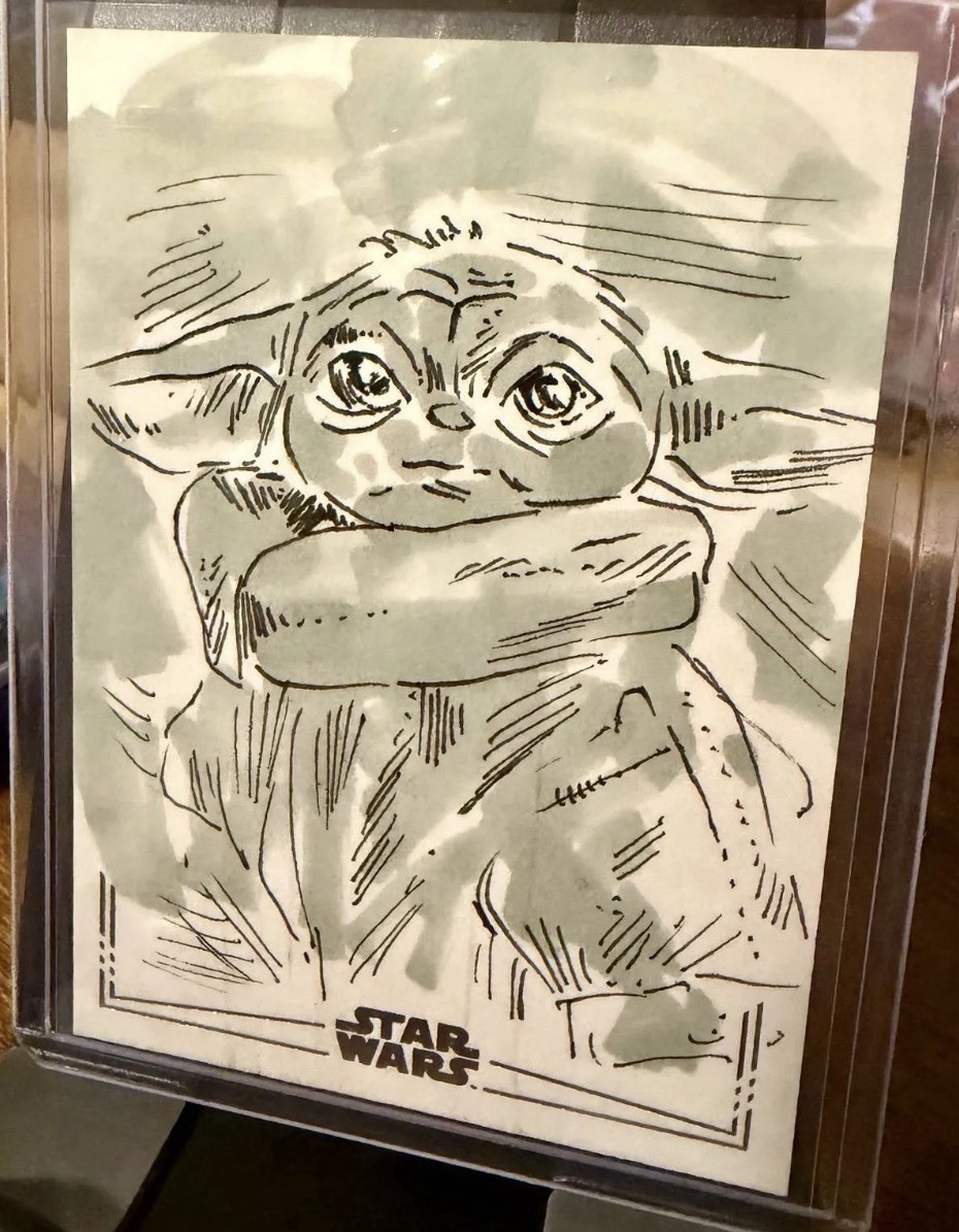 2026 Topps Chrome Star Wars Galaxy  1/1 Grogu Sketch by Basak Kahraman