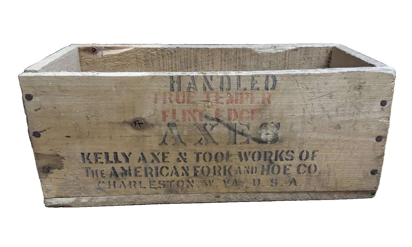 Rare Kelly Axes Tool Works wood box 3.5\