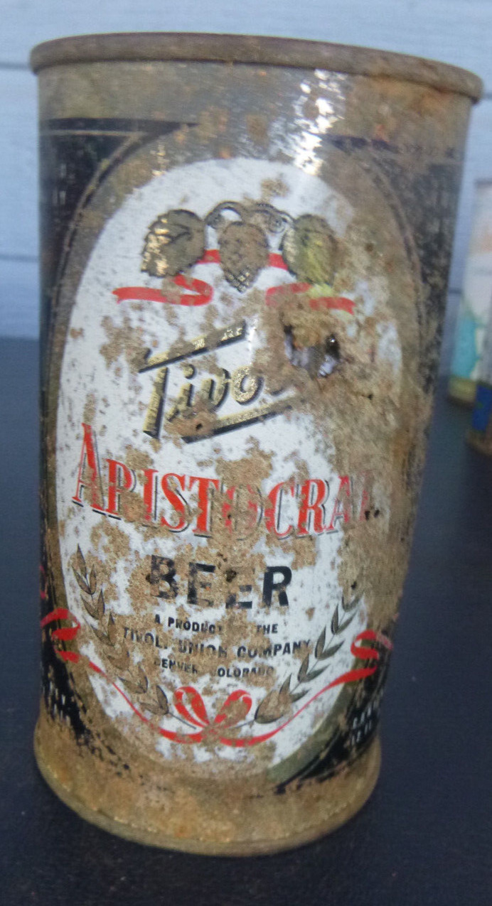 vintage Tivoli Aristocrat flat top beer can Denver Colorado