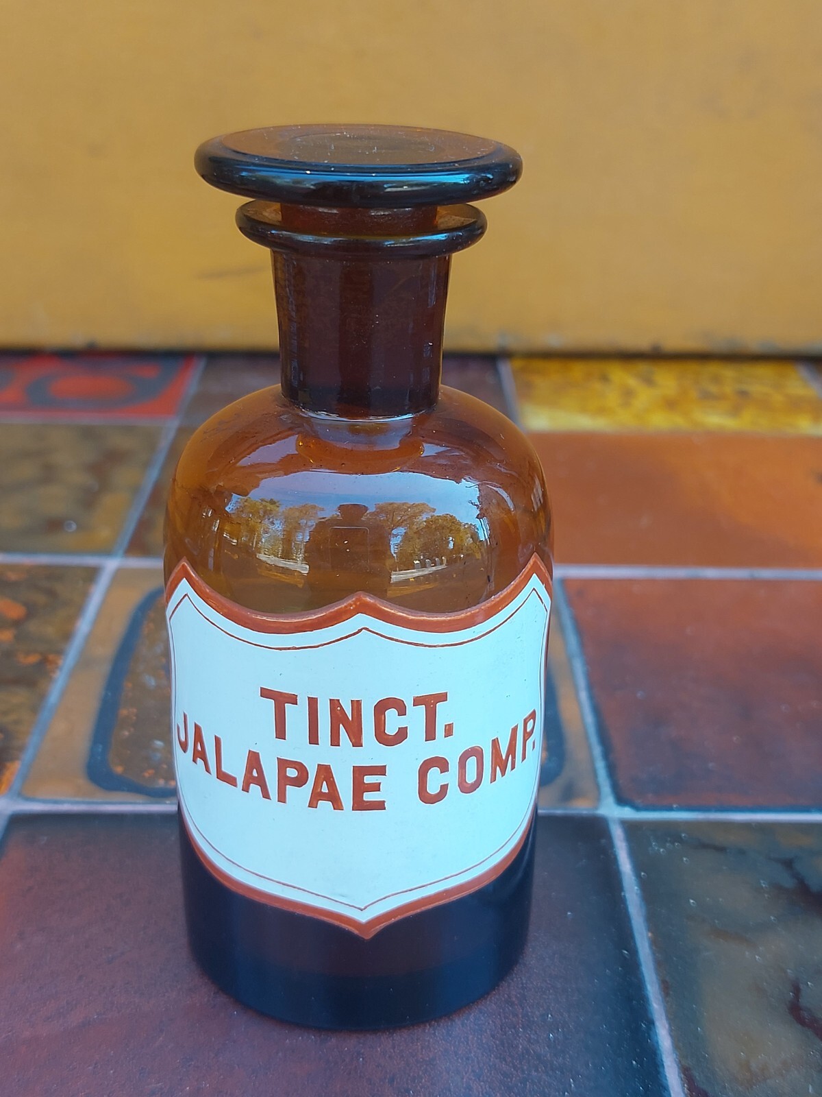 Glass Pharmacy Apothecary Bottle Antique Tincture Jalapae Empty