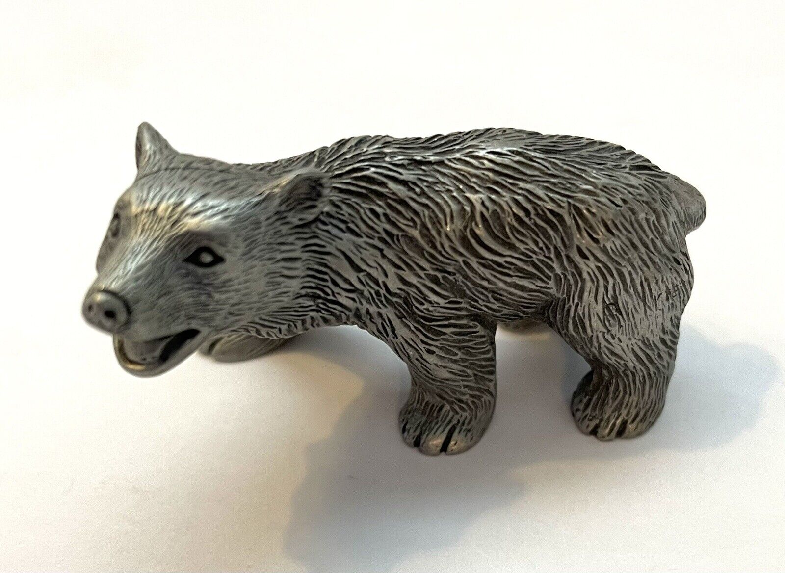 Vtg . Pewter Grizzly Bear 
