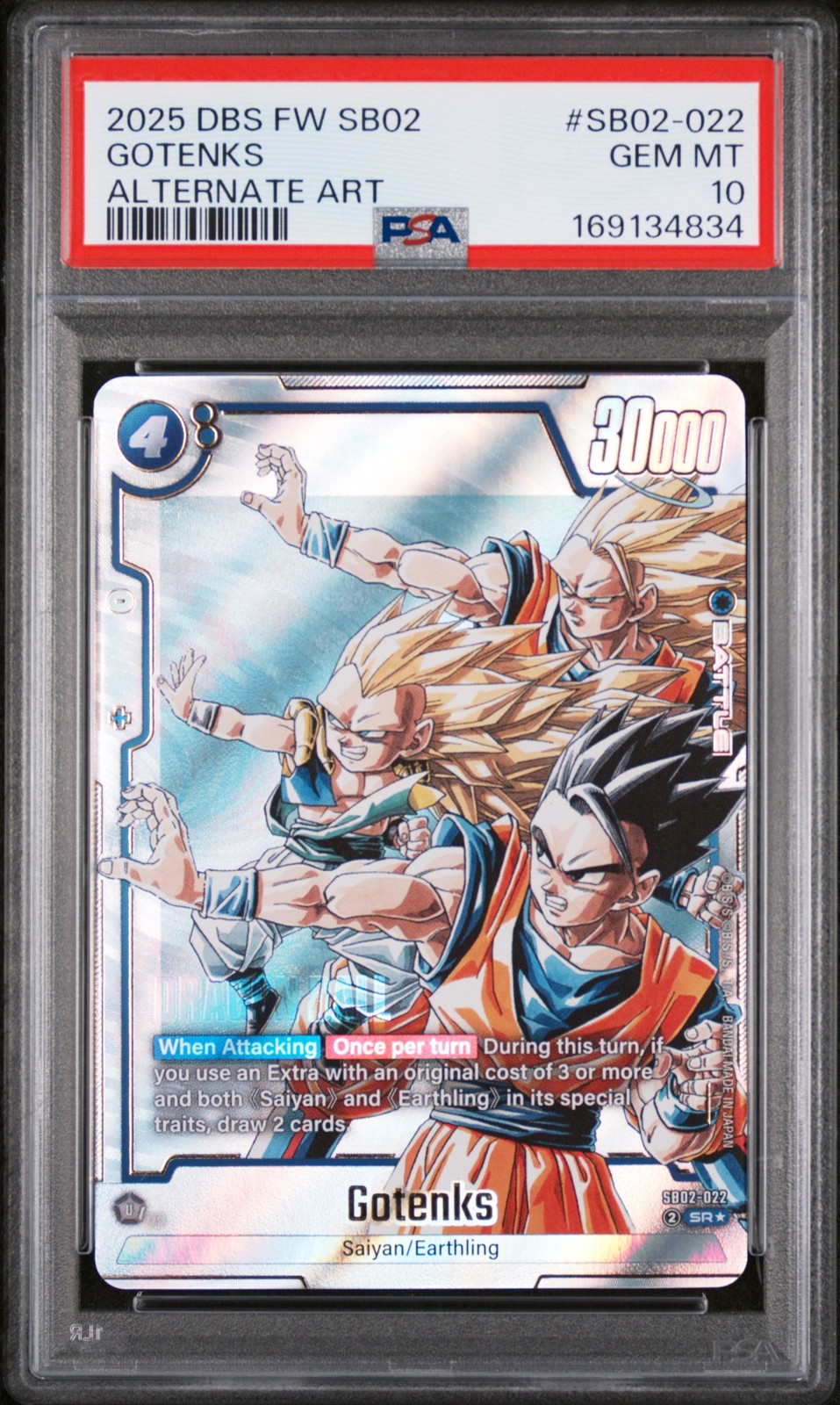 2025 DRAGON BALL SUPER CARD GAME FUSION WORLD MANGA BOOSTER 02 GOTENKS PSA 10