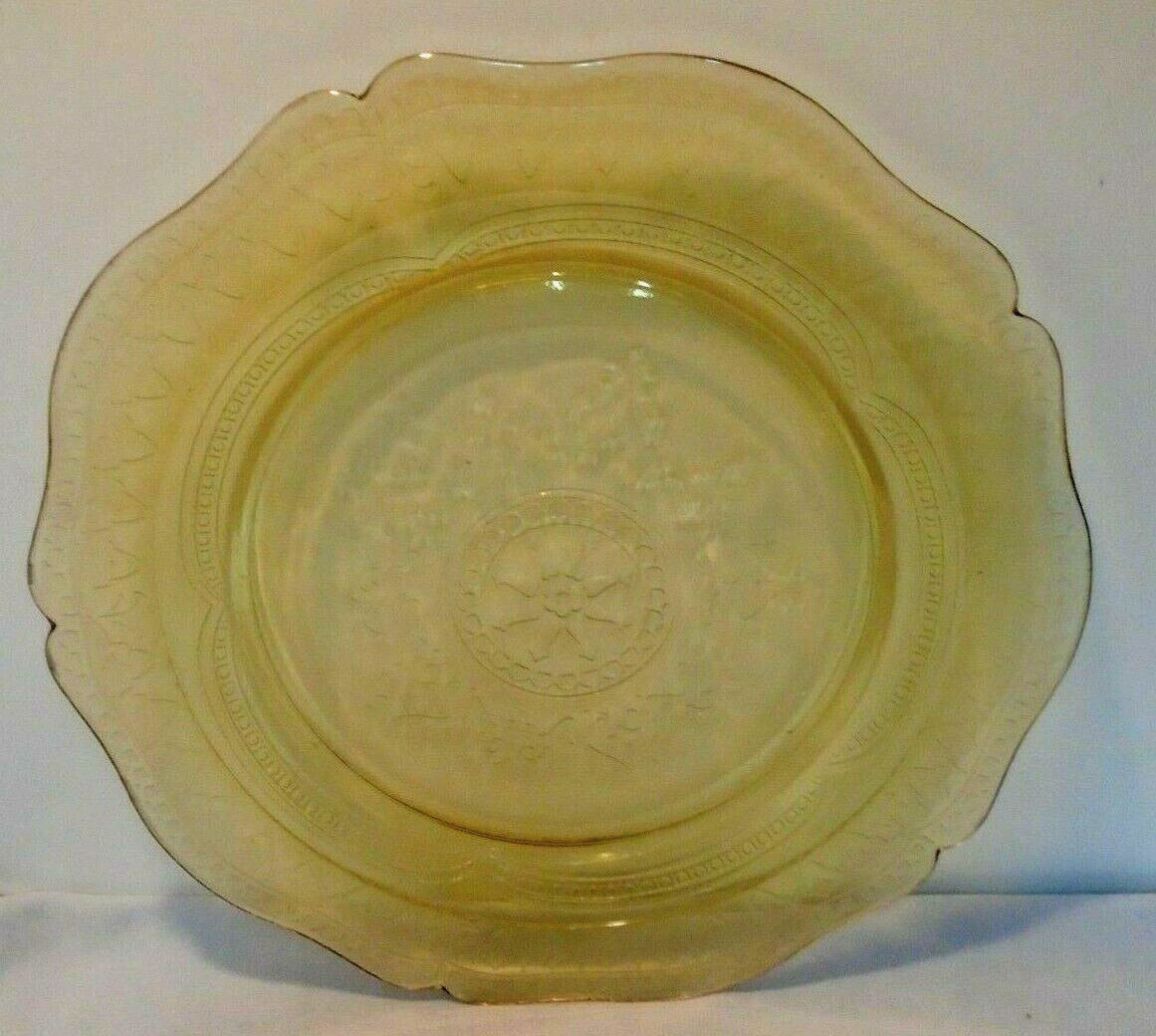 Federal Patrician Spoke Pattern Amber Depression Glass Plate 11 Federal Patrician Spoke Pattern Amber Depression Glass Plate 11