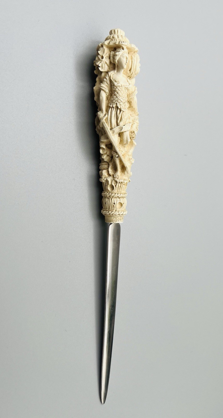 Vintage 1982 MMA Figural Letter Opener- Carved Roman Baroque Style Figural