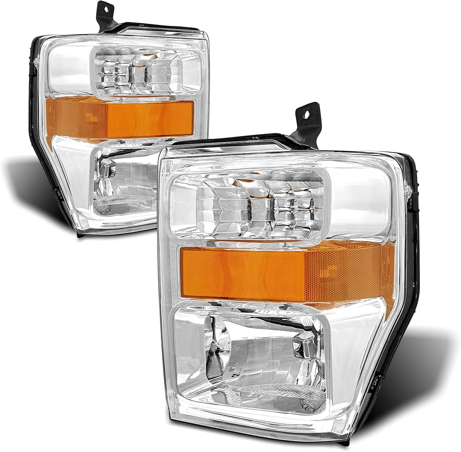 Headlight Assembly Pair for 2008-2010 Ford F250 F350 F450 Super Duty Chrome Hous Headlight Assembly Pair for 2008-2010 Ford F250 F350 F450 Super Duty Chrome Hous