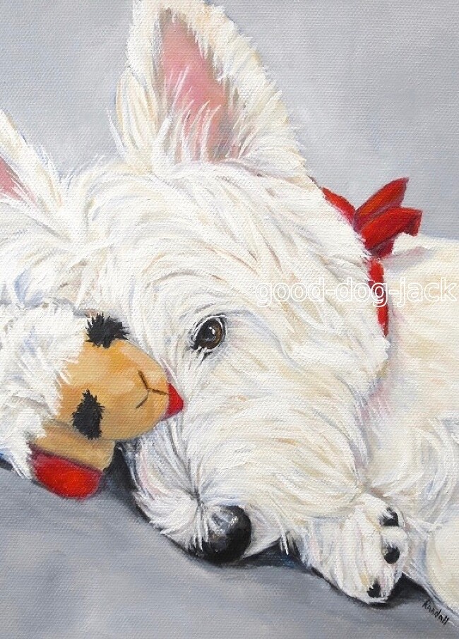 West Highland Terrier WESTIE MATTED PRINT Painting \