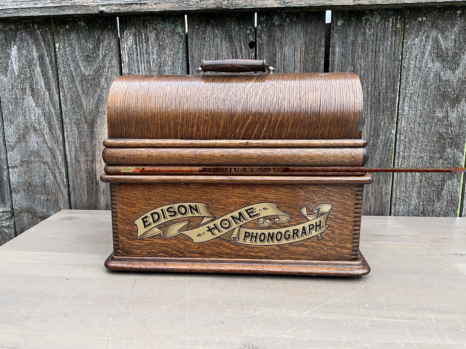 Thomas A Edison Model H Cylinder Home Phonograph  Case