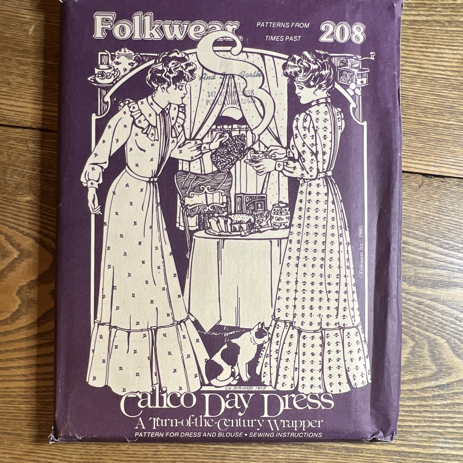 Folkwear 208 Calico Day Dress Turn-of-the-Century Wrapper Sewing Pattern S-L Folkwear 208 Calico Day Dress Turn-of-the-Century Wrapper Sewing Pattern S-L