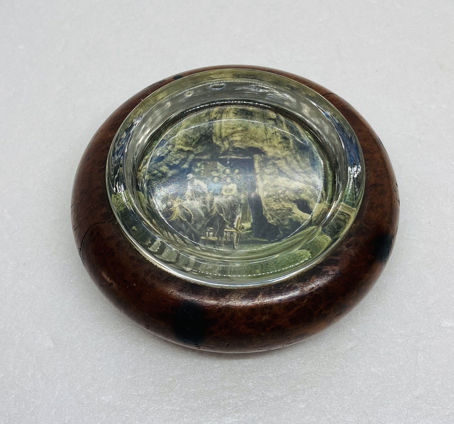 Vintage 1940s Redwood Wooden Coaster Fire Caves Goose Pen Carriage Pictures 21
