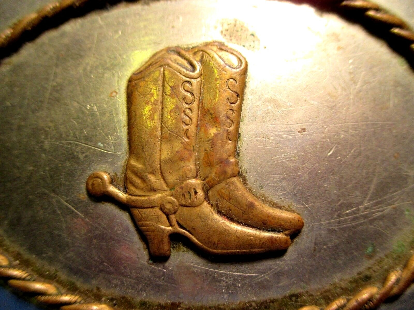  1950s Cool BUCKAROO Cowboy BOOTS Spurs Belt Buckle CHAMBERS Phoenix AZ 