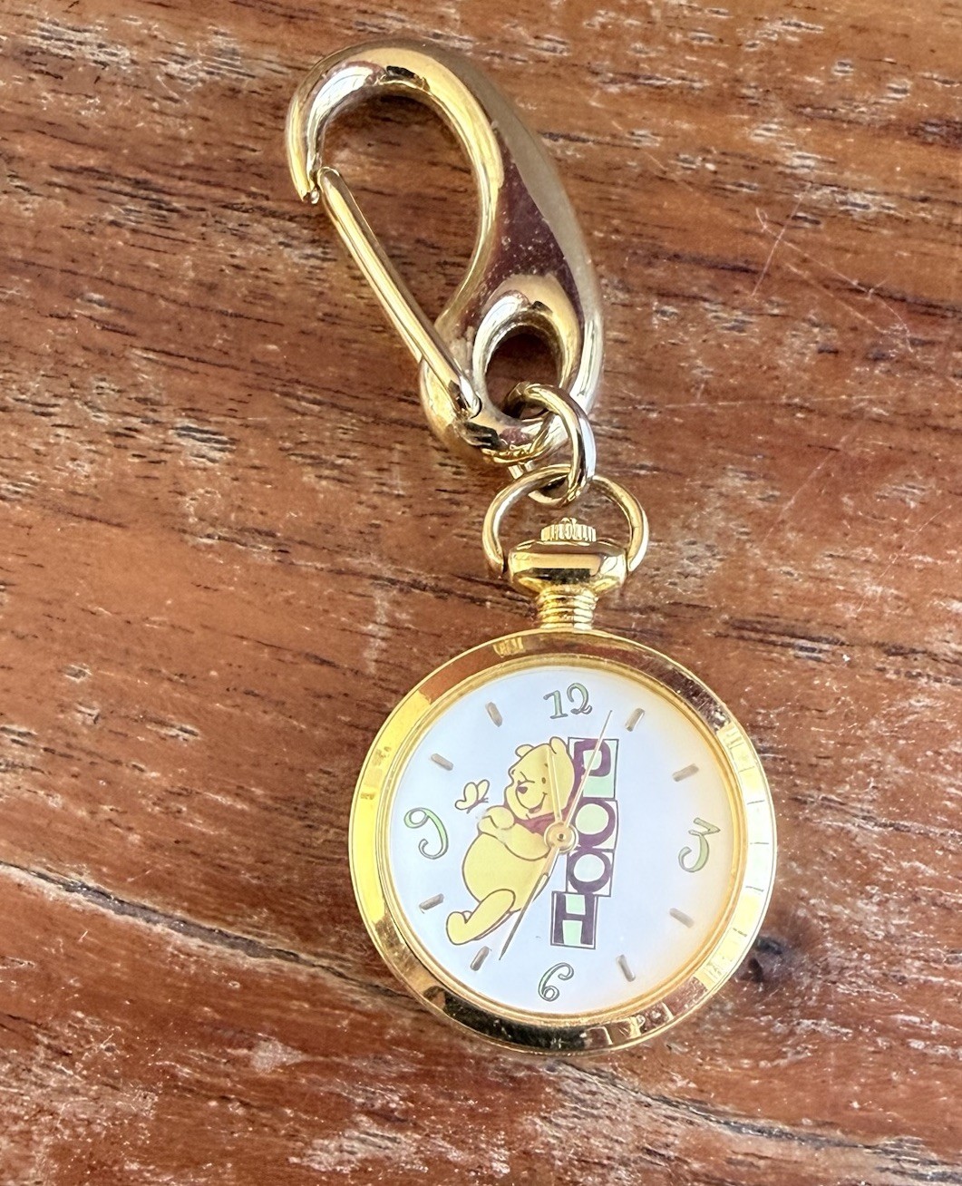 Adorable Disney Winnie The Pooh Quartz Pocket Watch-Clip-on New Battery