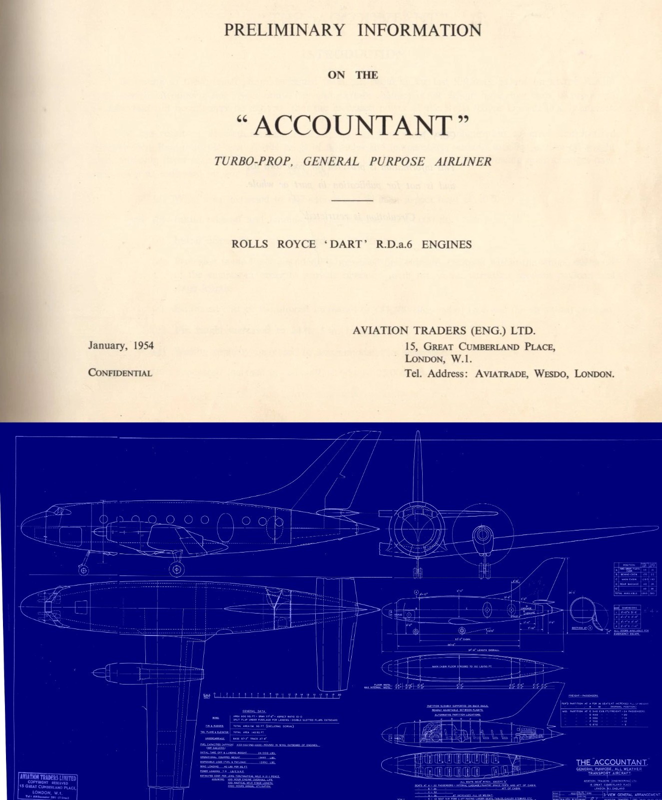 Aviation Traders Accountant ATL.90 Technical Data & Plans 1954 RARE archive DVD