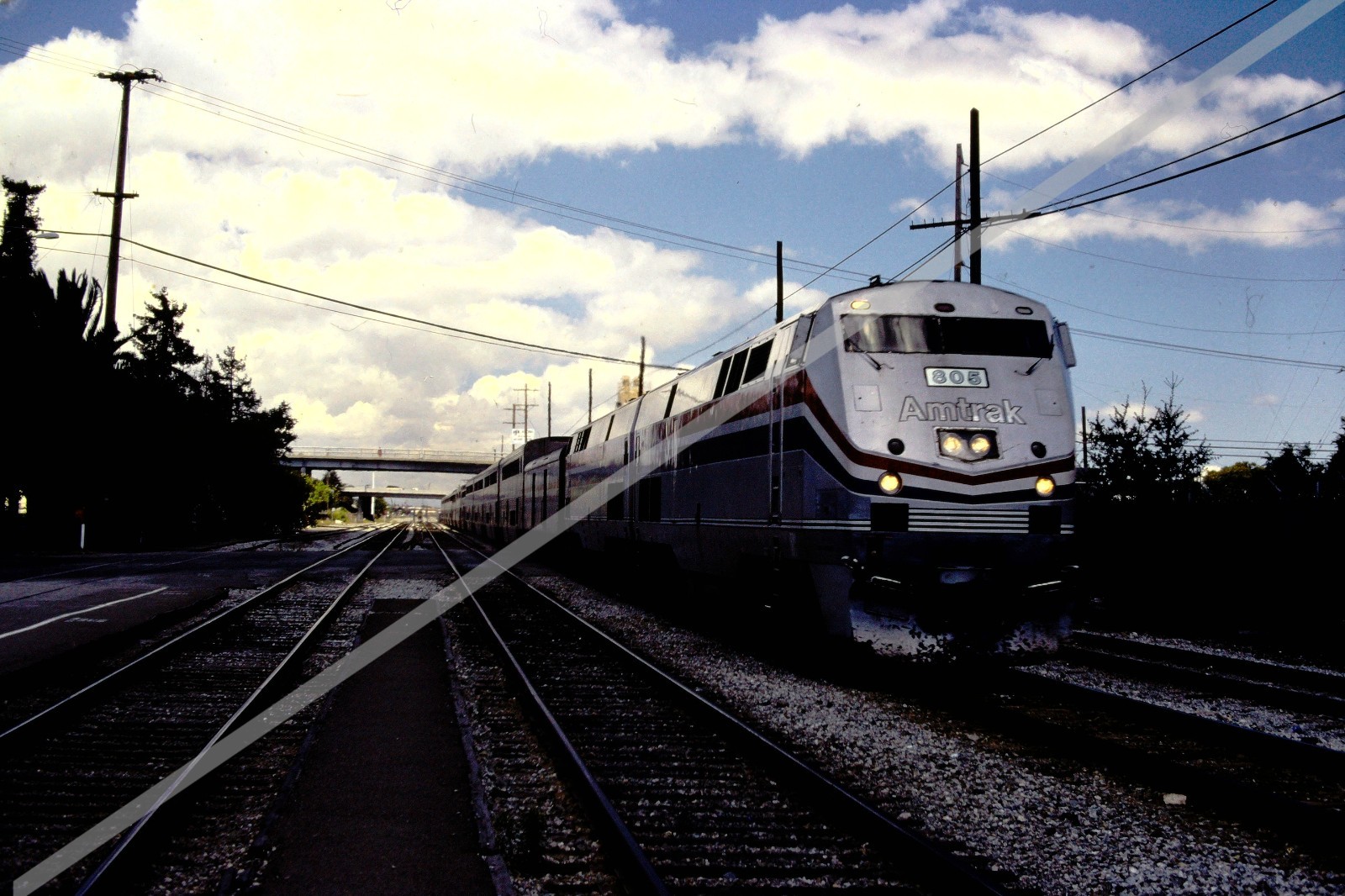 AMT 805 p42-9ph Amtrak color slide - Santa Clara June 1997 AMT 805 p42-9ph Amtrak color slide - Santa Clara June 1997