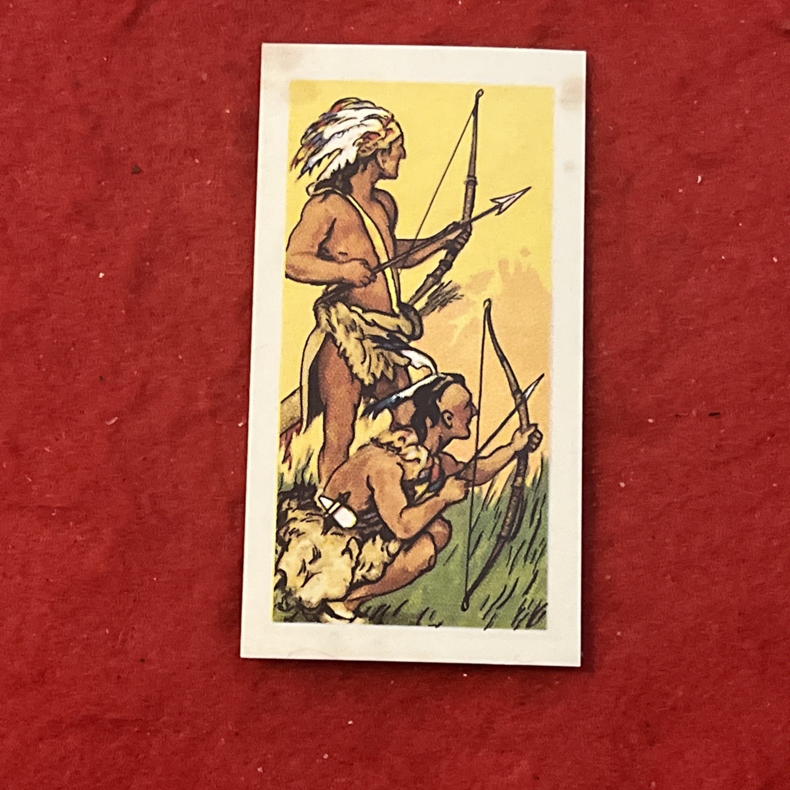 1961 Mills “Warriors Through The Years” REDSKIN WARRIOR Tobacco Card #3   EX-NM