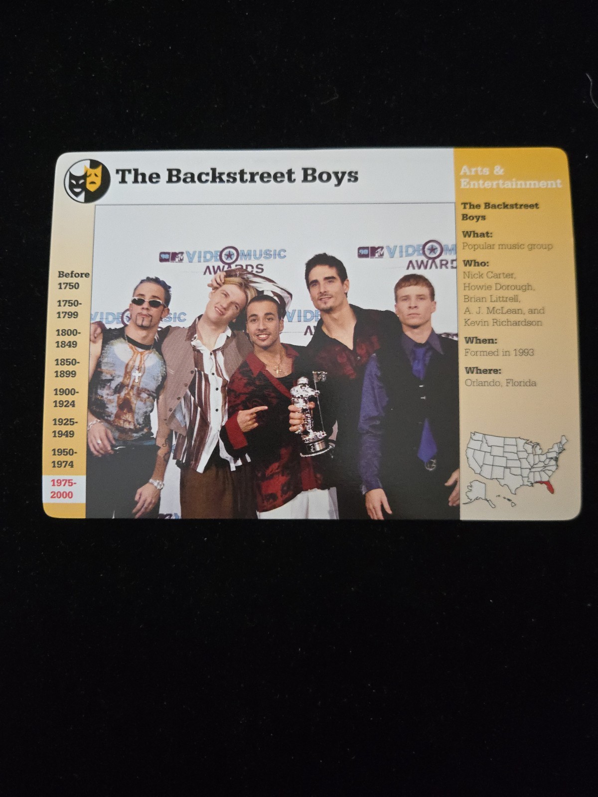 Backstreet Boys Grolier Story of America Card 1995 Backstreet Boys Grolier Story of America Card 1995