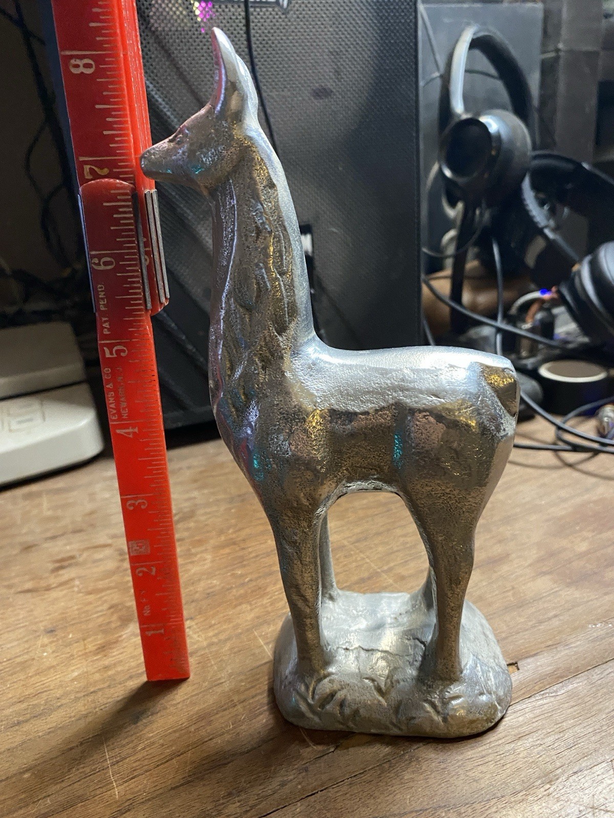 OOAK Unique Vintage Aluminum Llama Alpaca Figure Figurine 9\